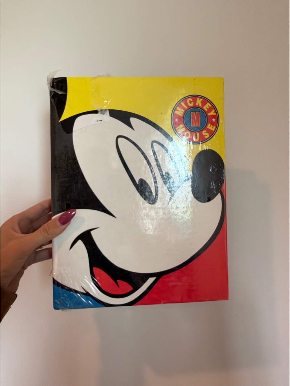 Vintage Disney Mickey Mouse 3-Ring Binder Holson Color Block Retro